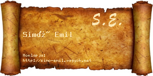 Simó Emil névjegykártya