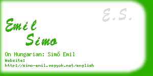 emil simo business card